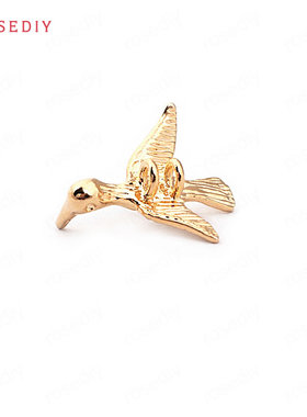Diy饰品铜镀真金项链手链耳环发饰头饰配小鸟 挂件 吊坠 33581