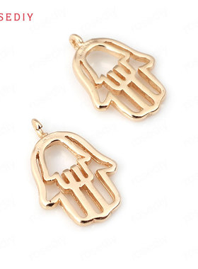 Diy饰品铜镀真金 项链手链发饰头饰配件佛手 佛掌 挂件 吊坠31387