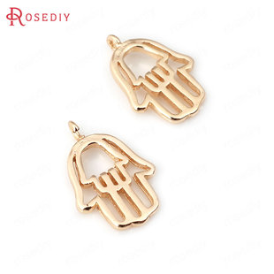 Diy饰品铜镀真金 项链手链发饰头饰配件佛手 佛掌 挂件 吊坠31387