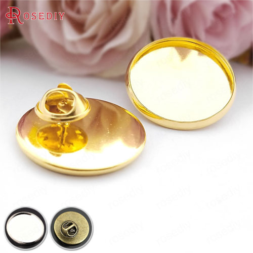Diy饰品胸针配件贴20MM贴25MM托盘式底托玻璃宝石胸针托盘25202