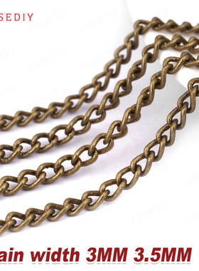 Diy饰品链条项链手链配件铜链3MM 3.5MM加密加粗延长链尾链23560