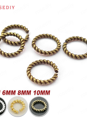 DIY饰品 铜圈 连接圈 实口圈 闭口 开口 单圈 扭纹圈 扭线圈27811