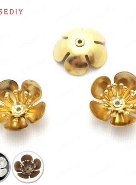 Diy饰品配件项链发饰头饰铜制 立体花 梅花珠托珠帽花托花帽29477