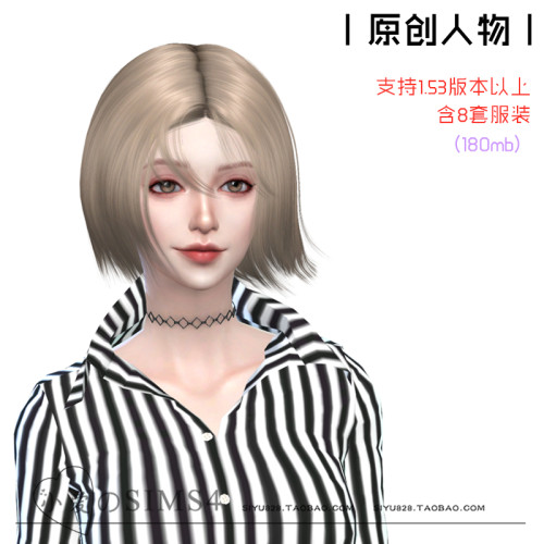 【小爱原创】模拟人生4sims4人物Mod小人含8套服装02#女娃-1.53