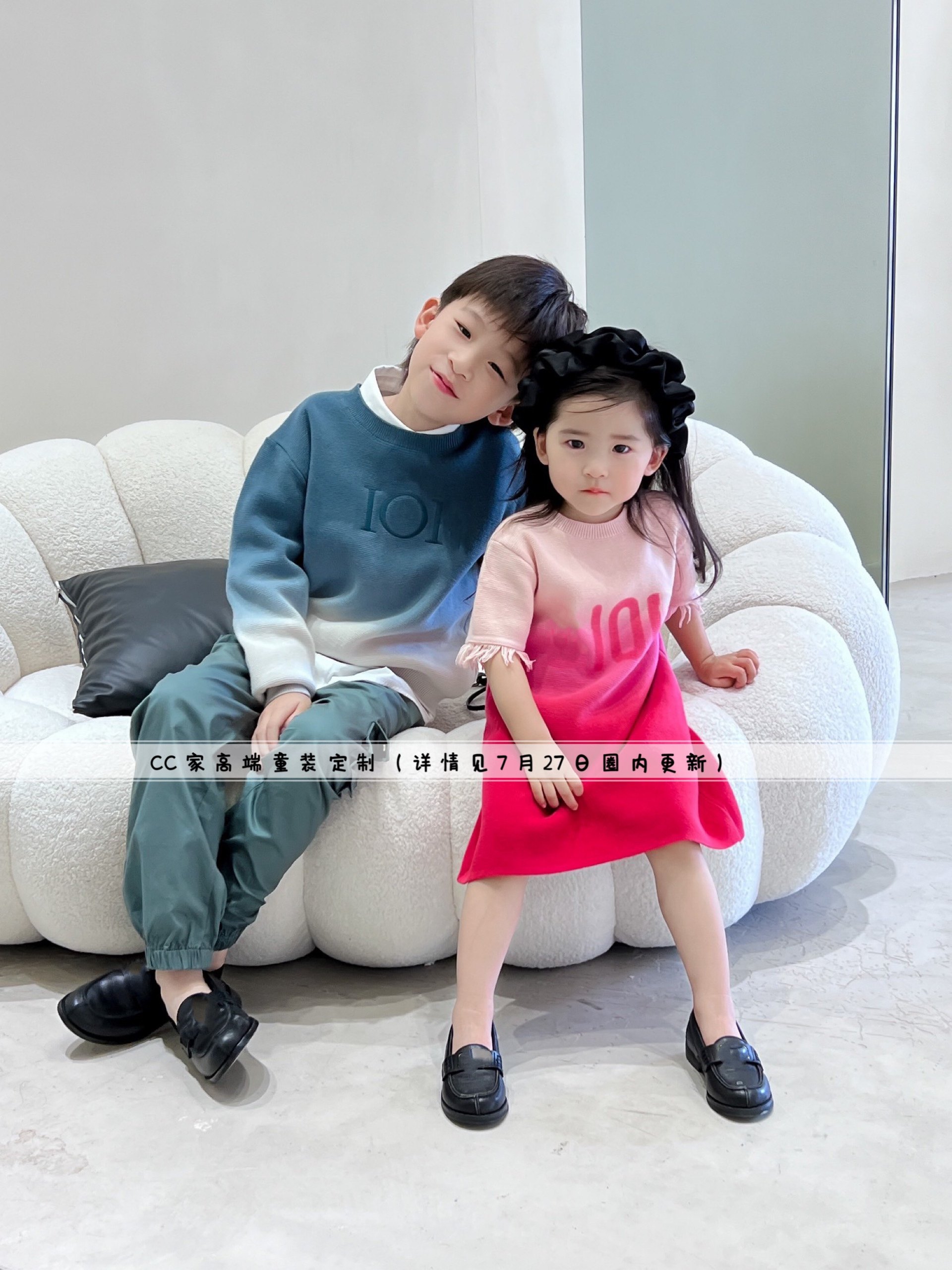 男女童纯棉连衣裙兄妹装