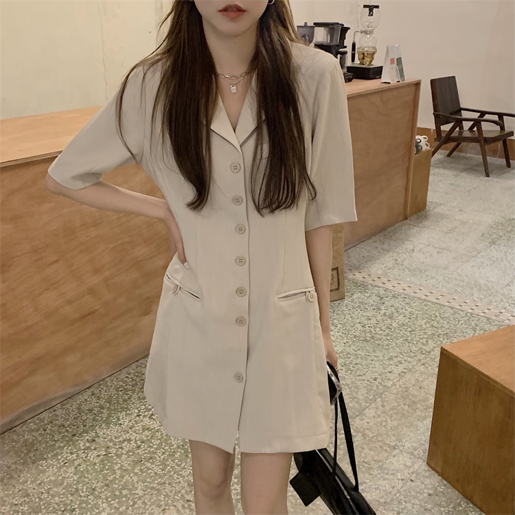 Real price short sleeve suit dress