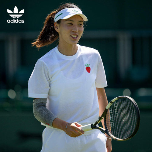Adidas阿迪达斯三叶草网球服男女圆领运动短袖T恤上衣JM8961