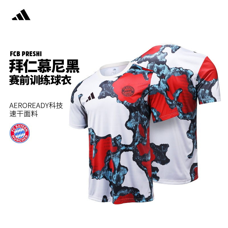 ADIDAS拜仁短袖T恤FCB足球服男子