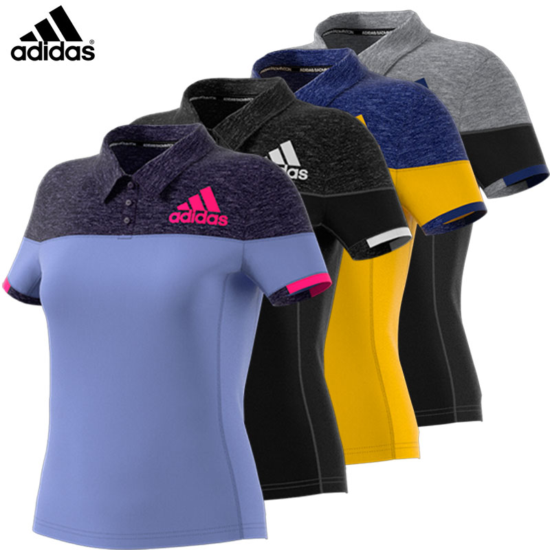 Adidas翻领t恤夏季新款羽毛球服