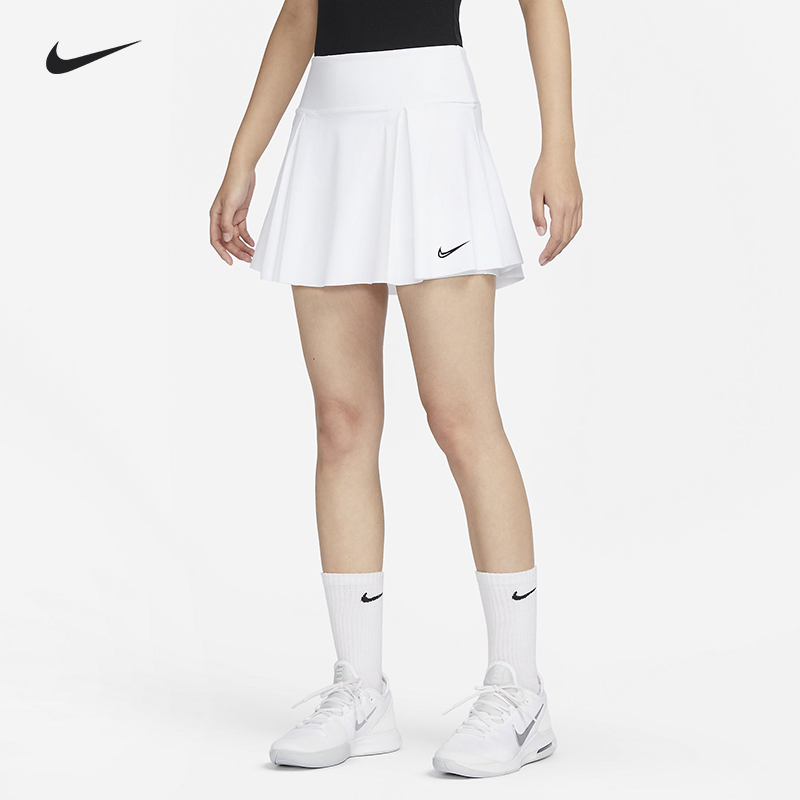 NIKE/耐克网球裙女子运动短裙内置底裤休闲高腰半身裙DX1422-100-封面