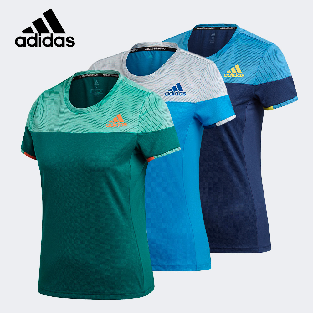 Adidas羽毛球服女款夏季短袖T恤