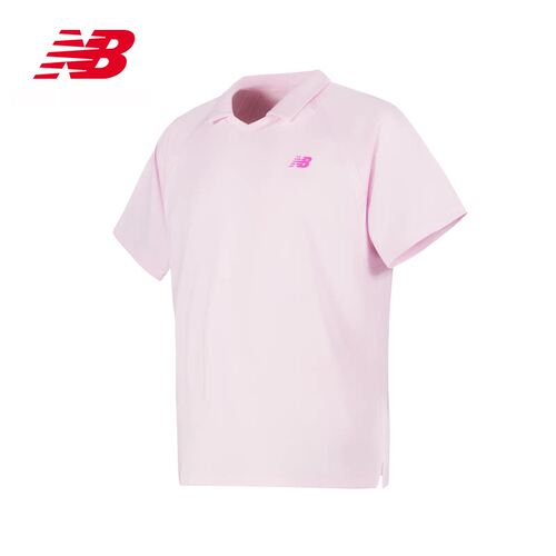Newbalance网球服26法网新款男子网球POLO衫翻领快干透气短袖上衣