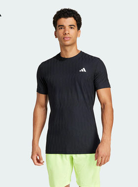 Adidas阿迪达斯网球服25新款吴易昺法网同款训练服短袖T恤JF8459