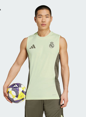 Adidas阿迪达斯足球背心25/26皇马球员版训练足球服短袖T恤JP3982