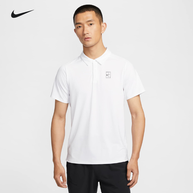 Nike网球polo衫男子 耐克翻领T恤透气速干球服运动上衣FZ6908-100