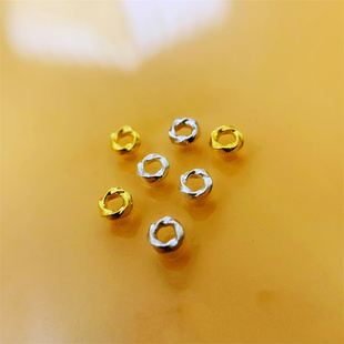 999足银莫比乌斯盘缠DIY配件扭纹麻花隔珠垫片编织绳手链串珠材料