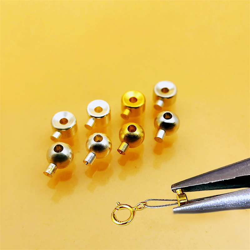 定位珠配件DIY925银钢丝鱼线夹扣