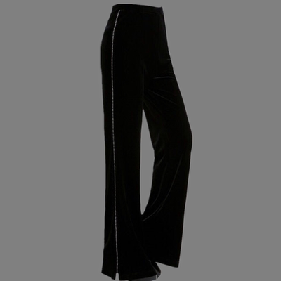 百搭显瘦丝绒直筒裤阔腿高腰女裤