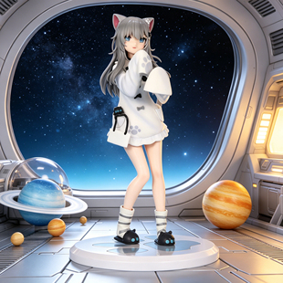 优质版甘城猫猫原画猫娘手办猫羽雫美少女二次元动漫模型潮玩摆件