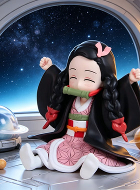鬼灭 Q版 坐姿蜜璃弥豆子 灶门祢豆子 桌面摆件 模型动漫手办