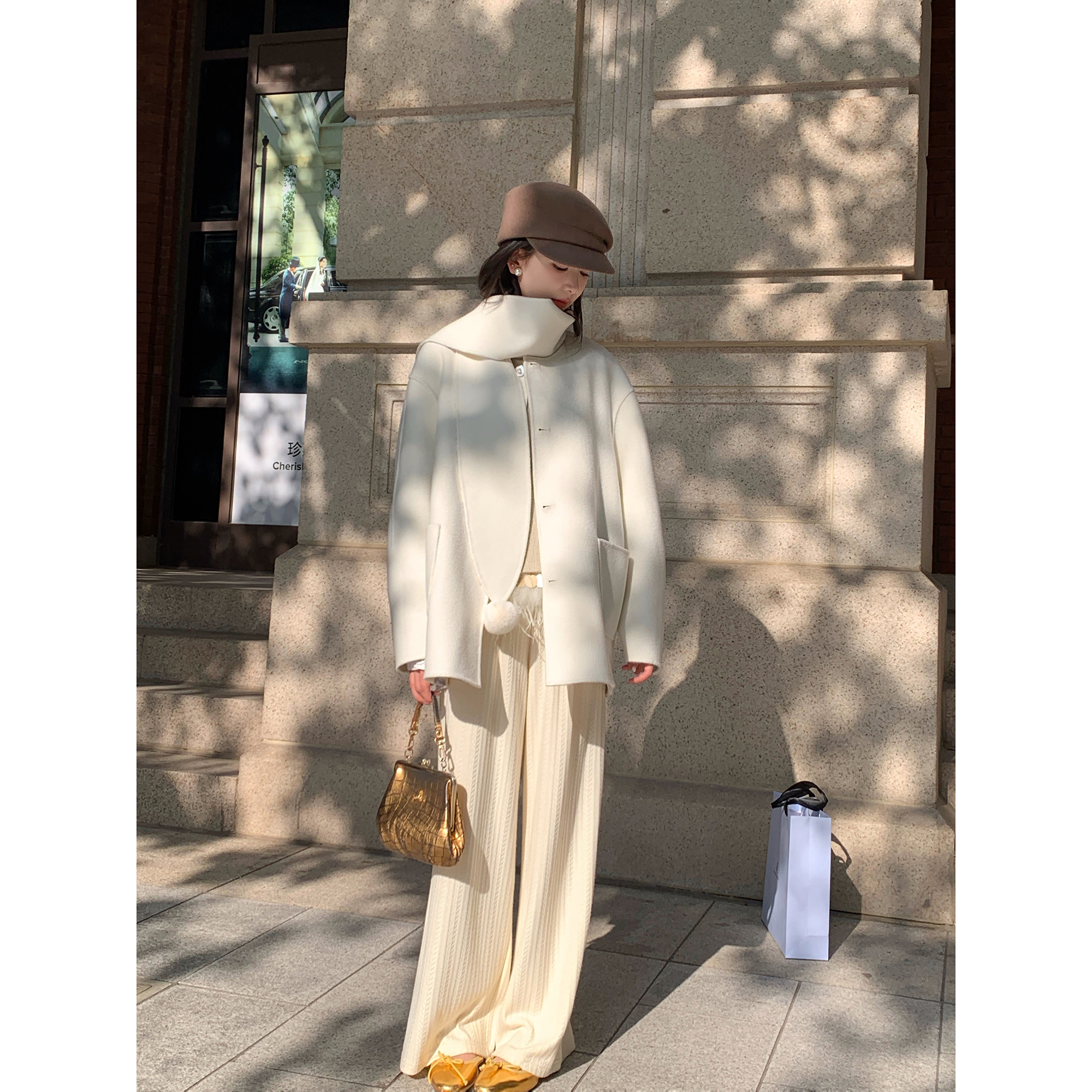 Thecoco 垂坠显瘦秋冬针织裤女新款气质慵懒百搭高腰直筒休闲长裤