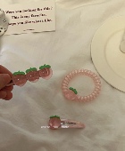 夏日水蜜桃～质感少女心粉色碎发bb夹丸子头发圈头绳可爱后脑夹