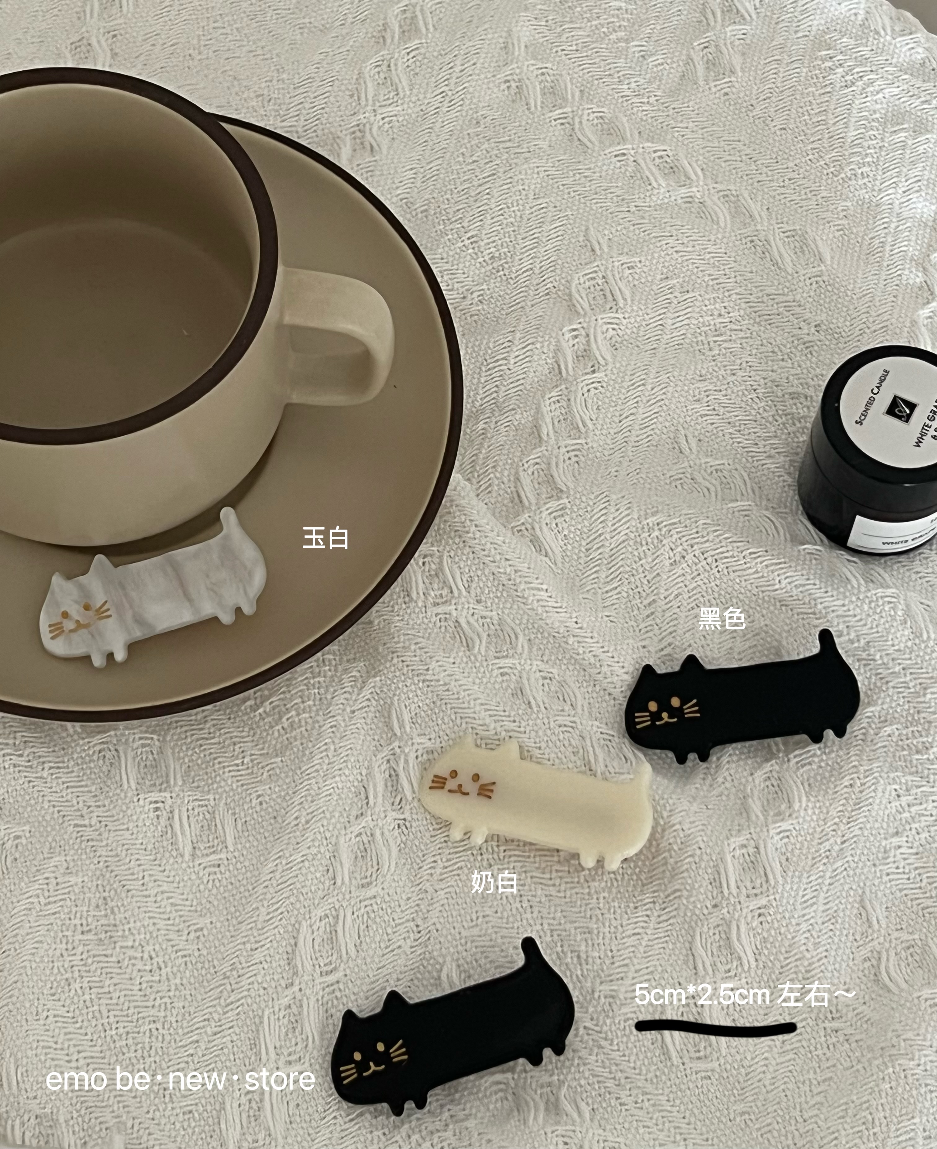 hu，喵不可言 日系醋酸材质高级猫咪发夹碎发夹百搭好看质感发饰