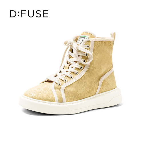 迪芙斯厚底增高系带马丁靴