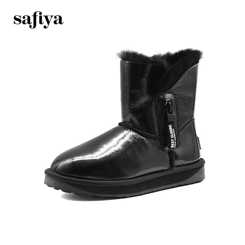 Safiya/索菲娅新款冬季保暖毛里雪地靴厚底拉链短靴女SF9411A078,女鞋,时尚雪地靴,淘宝优惠券,粉丝福利购,淘宝优惠卷