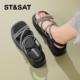 St&Sat 女SSD2115CQN 厚底增高露趾凉鞋 星期六夏季 水钻罗马凉鞋