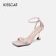 女KA21320 KISS 水钻方头一字口带高跟露趾凉鞋 接吻猫夏季 CAT