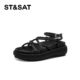St&Sat 女SSC2115C6L 增高一字带休闲凉鞋 星期六夏季 厚底罗马鞋