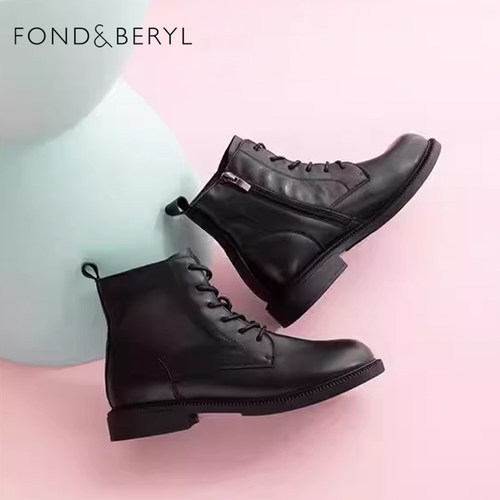 菲伯丽尔英伦帅气百搭时尚短靴女
