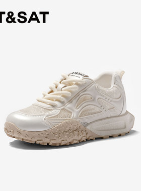 St&Sat/星期六春秋系带老爹鞋增高厚底运动休闲单鞋女SSC2112C6A
