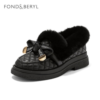 菲伯丽尔羊皮绒里厚底雪地靴