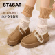 加绒厚底懒人单鞋 保暖绒里勃肯鞋 女SSD411DCLA 星期六冬季 St&Sat