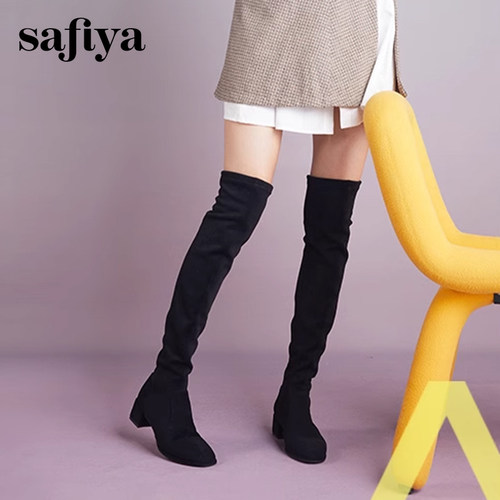 索菲娅时尚百搭过膝长筒瘦瘦靴女