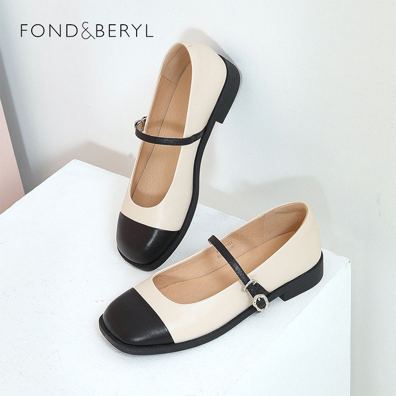 Fondberyl/菲伯丽尔春秋羊皮玛丽珍鞋方头粗跟单鞋女FB31111074,女鞋,玛丽珍鞋,淘宝优惠券,粉丝福利购,淘宝优惠卷