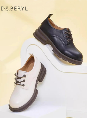 Fondberyl/菲伯丽尔春秋羊皮乐福鞋系带小皮鞋单鞋女FB33112065