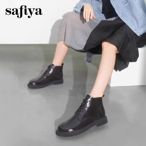 索菲娅英伦风简约百搭低跟马丁靴