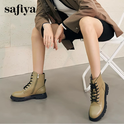 索菲娅简约时尚百搭厚底短靴女