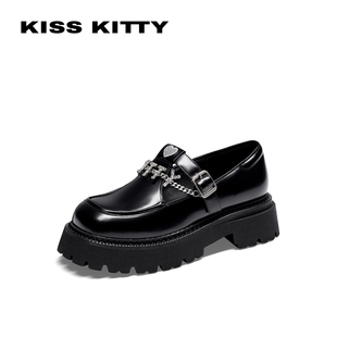 KISSKITTY春秋牛皮玛丽珍鞋厚底增高单鞋JK乐福鞋鞋女SA54168-38