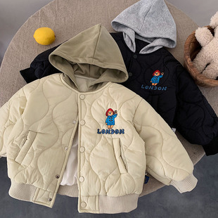 儿童连帽棉服夹棉2025秋冬新款 男女童卡通棉袄潮宝宝棉衣外套洋气