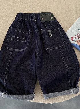 儿童牛仔裤难2525春季新款小童装休闲长裤潮宝宝纯色直筒裤女洋气