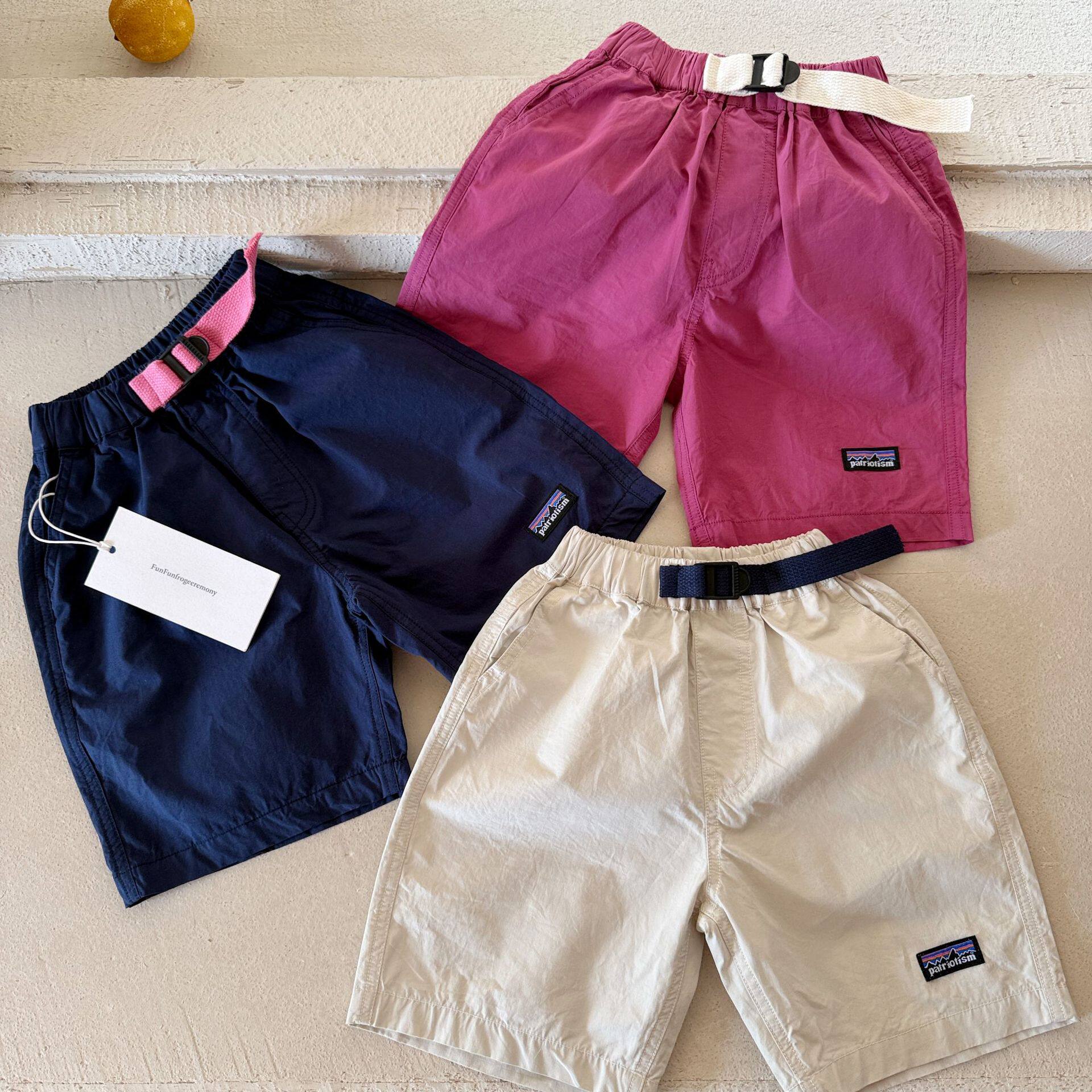 儿童短裤男外穿2026夏季新款小童装腰带五分裤宝宝字母中裤女薄款