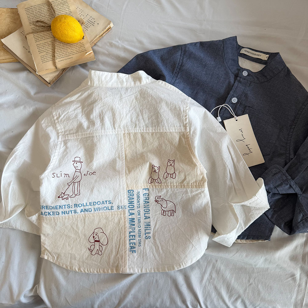 儿童衬衫外套男长袖2026春秋新款小童卡通上衣纯棉宝宝衬衣女洋气,童装/婴儿装/亲子装,衬衫,淘宝优惠券,粉丝福利购,淘宝优惠卷