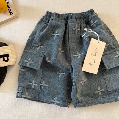 不二妈做旧牛仔短裤薄款夏季满印