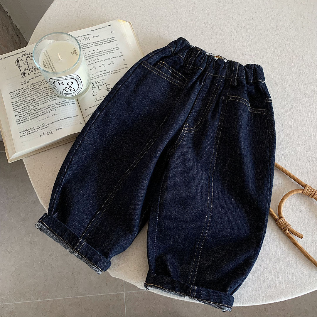 儿童软牛仔裤男春秋2026新款小童纯色长裤子简约宝宝直筒裤女洋气,童装/婴儿装/亲子装,裤子,淘宝优惠券,粉丝福利购,淘宝优惠卷