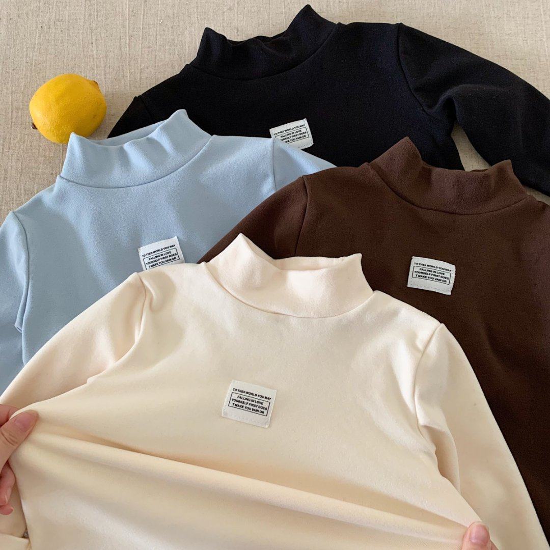 儿童打底衫弹力2025秋季新款男童女童半高领上衣贴标宝宝上衣舒适,童装/婴儿装/亲子装,T恤,淘宝优惠券,粉丝福利购,淘宝优惠卷