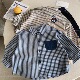 小童口袋上衣纯棉宝宝衬衣女洋气 新款 儿童格子衬衫 男休闲2026春季